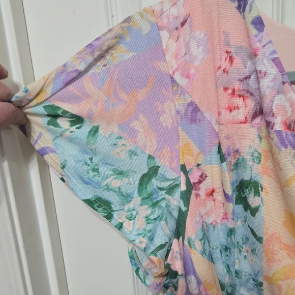 Lane Bryant Multicolor Floral Wrap Midi Dress - Picture 2 of 8